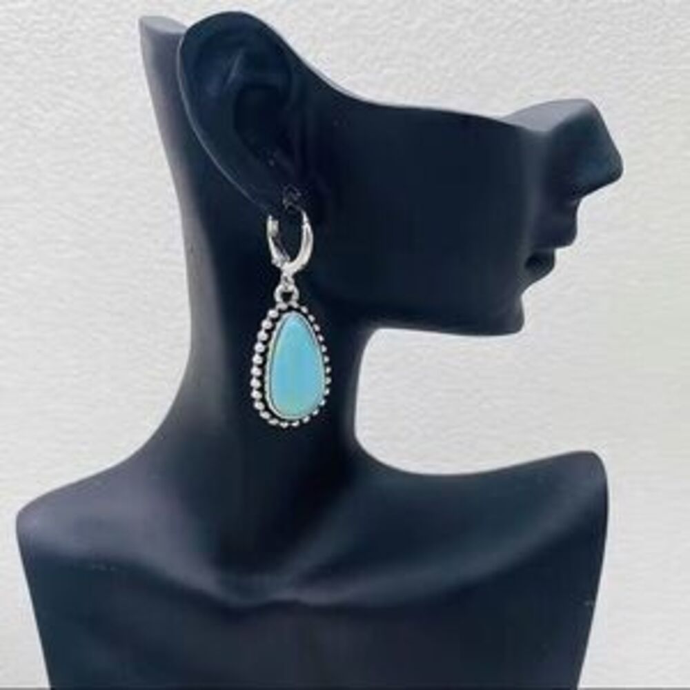 Western Retro Turquoise Bull Head Earrings Cactus Boots Cowboy Hat Alloy